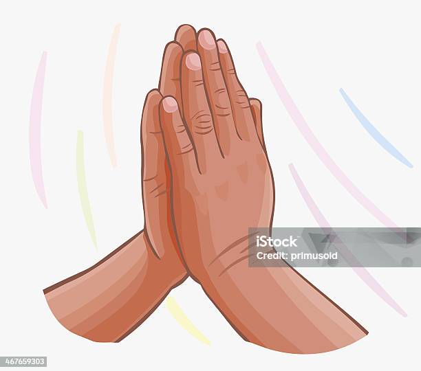 Vector Praying Hands Isolated On White Stock Illustration - Download Image Now - Praying, Vector, Abstract