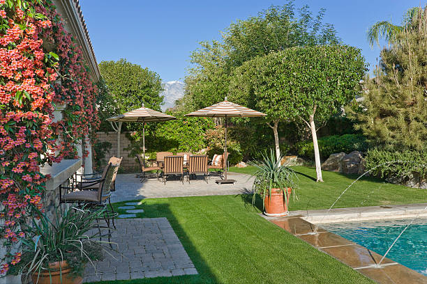 istock Sitting Area By Pool In House Backyard 467663186