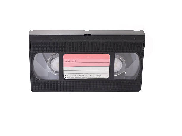 VHS Format Video Cassette Tape isolated on white background.