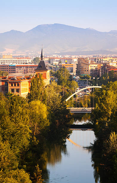 istock Pamplona with bridge over Arga river 467664485