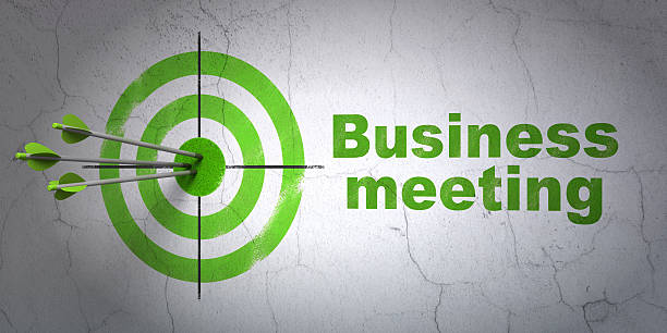 istock Finance concept: target and Business Meeting on wall background 467665073
