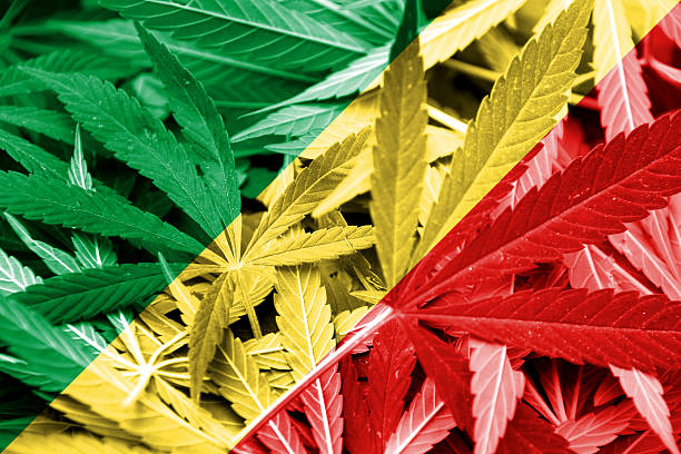 istock Congo Republic Flag on cannabis background. Drug policy. 467666704