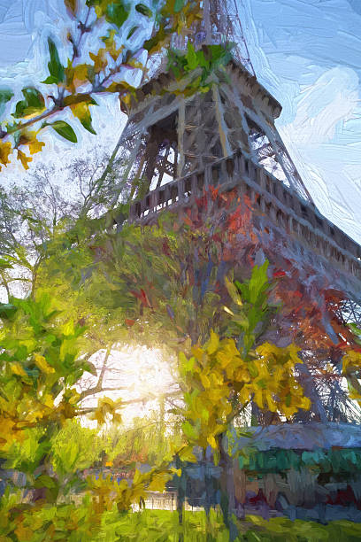 istock Eiffel Tower in Artwork style in Paris, France 467666948