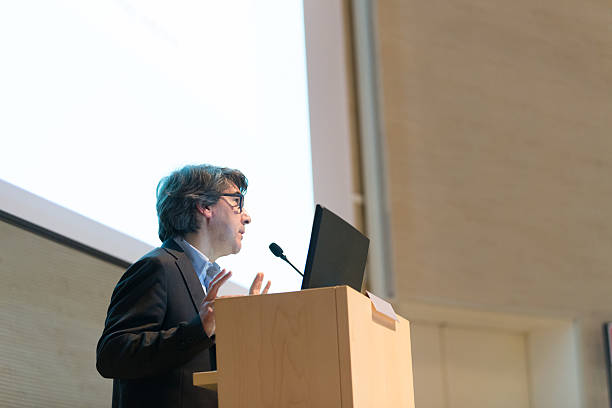 istock Speaker giving talk on podium at Business Conference. 467667068