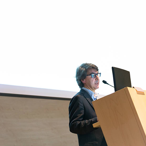 istock Speaker giving talk on podium at Business Conference. 467667074