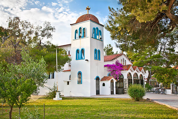 Hanioti orthodox church on Kasandra penisula.  Halkidiki, Greece.