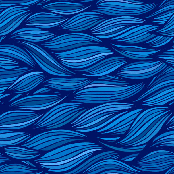 Abstract hand-drawn waves background. vector art illustration