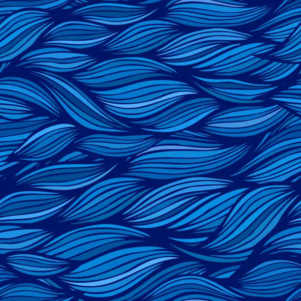 Vector illustration of Abstract hand-drawn waves background.