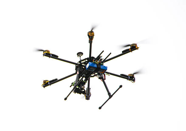 hexacopter tom-imagem stock - video three dimensional shape surveillance watching - fotografias e filmes do acervo