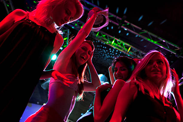 istock Group of friends dancing at a club 467678320