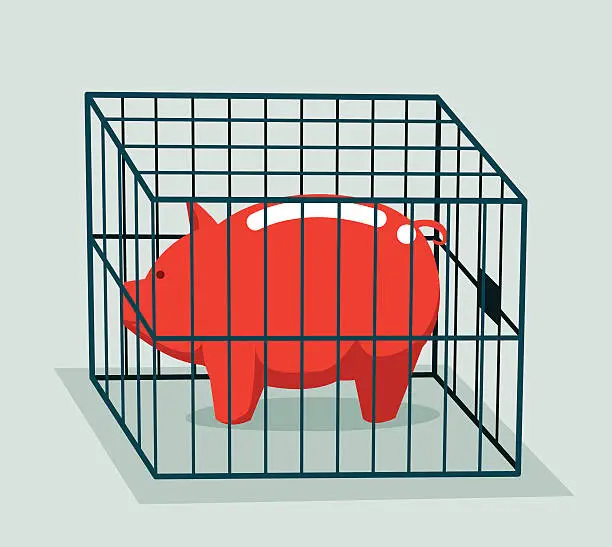 Vector illustration of Cage, Prison-Illustration