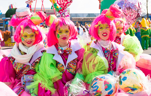 Oldenzaal, Netherlands - March 2, 2014: participants in the annual carnival parade.  It,s one of the largest in the country with 100,000 spectators
