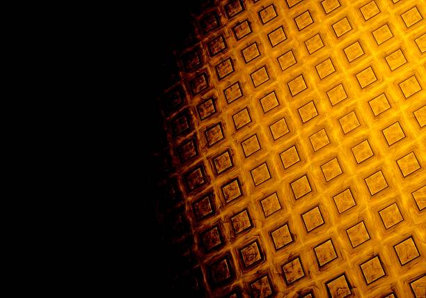 Abstract digital fractal square blue art on the black background