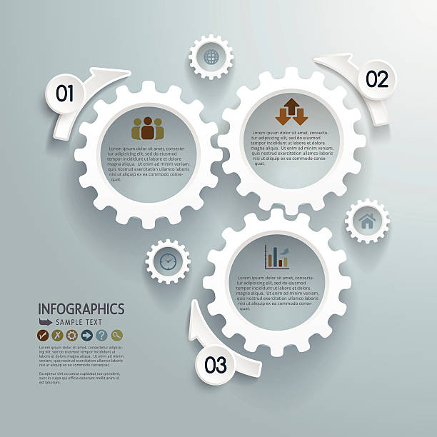 Cogwheels Abstract Modern Infographics Background vector art illustration