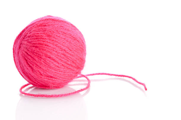istock Ball of knitting yarn on a white background 467681369