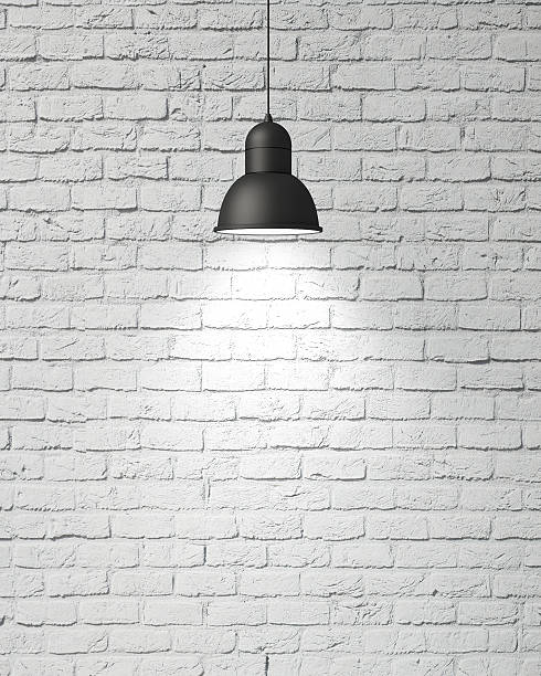 istock hanging white lamp with shadow on vintage 467681754