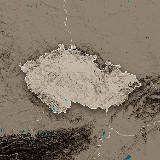 istock Czech Republic Topographic Country Map Gray 467684564