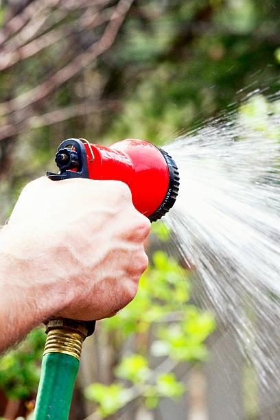 istock Hand Spraying Garden Hose 467685129