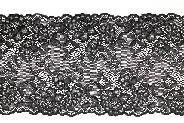 Intricate Black Lace Pattern On A White Background Stock Photo