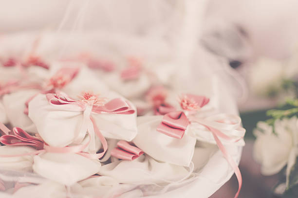 istock Bride and Groom Place Cards with Bouquet at Wedding Reception 467692300
