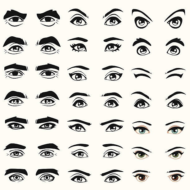 глаза - women human face sensuality human eye stock illustrations