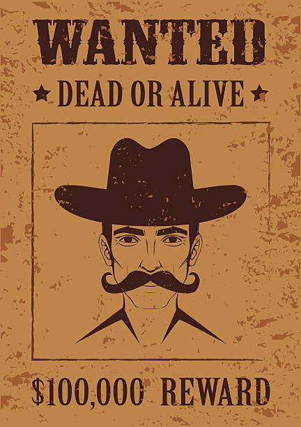 illustrazioni stock, clip art, cartoni animati e icone di tendenza di western voluto poster vettoriale, vive o morte, - cowboy desire west poster