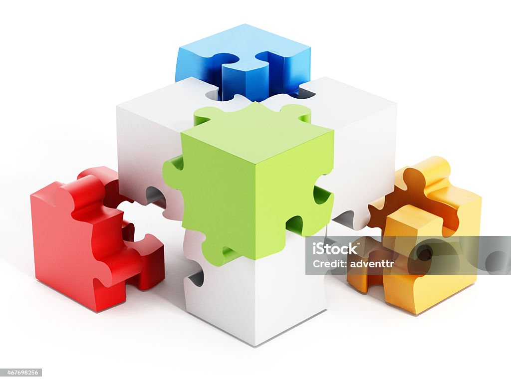 Các Bộ Phận Câu Đố Tạo Thành Một Hình Khối Lập Phương Hình ảnh Sẵn ...