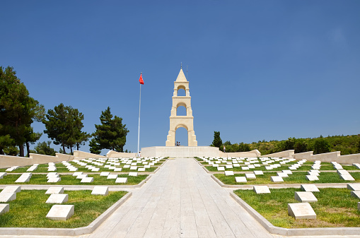 Canakkale, Turkey - July 17, 2014: Martyrs' Memorial For 57th Infantry Regiment of Ottoman Empire, Canakkale, Turkey