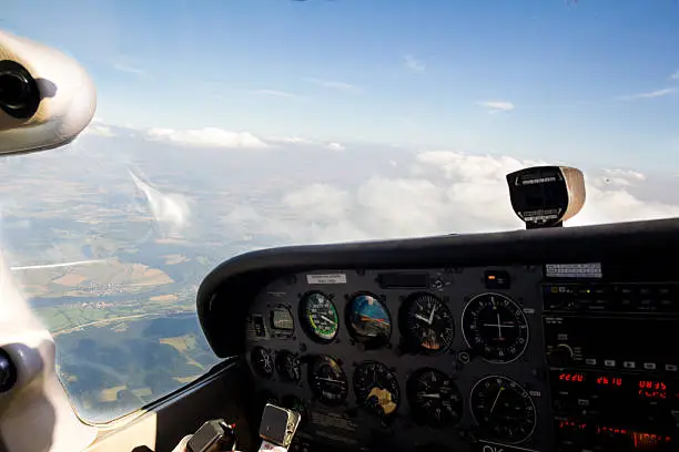 A View from a Small Aircraft During Flight