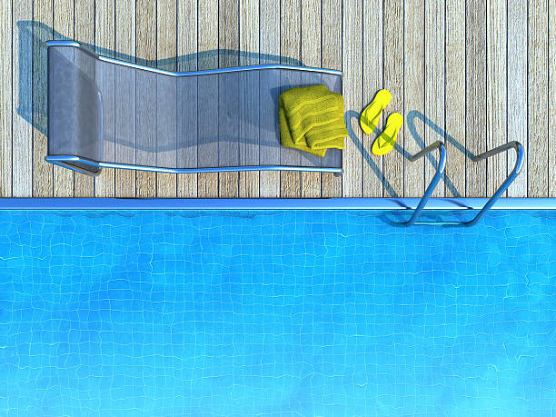 istock sunbed with yellow towel and flips flops beside swimming pool 467703642