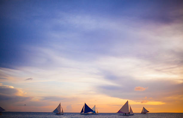 istock Sailing boats in beautiful sunset 467705218