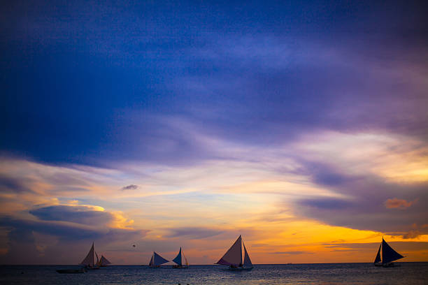 istock Sailing boats in beautiful sunset 467705220