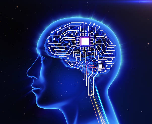 istock Computer circuit board in the form of the human brain 467706888