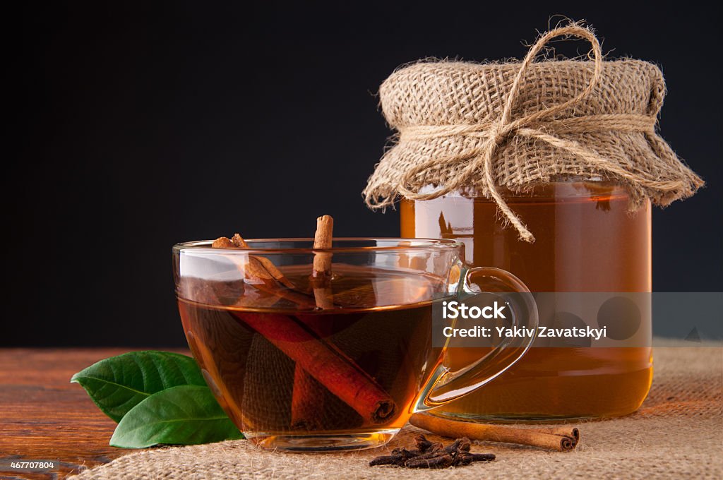 Tea with honey Tea with honey and cinnamon Cinnamon Stock Photo