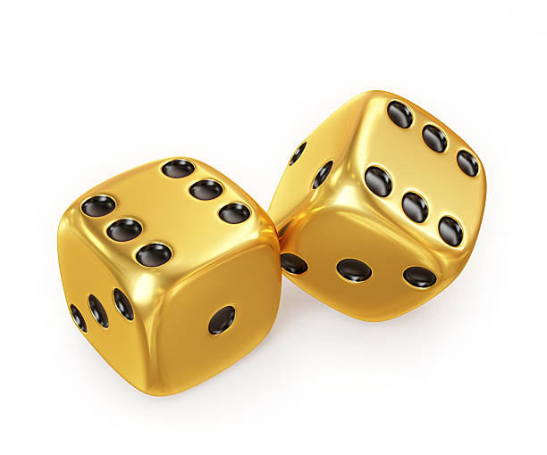 istock lucky gold dice isolated on white background 467708400