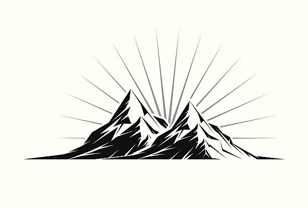 Zwei Berggipfeln – Vektorgrafik