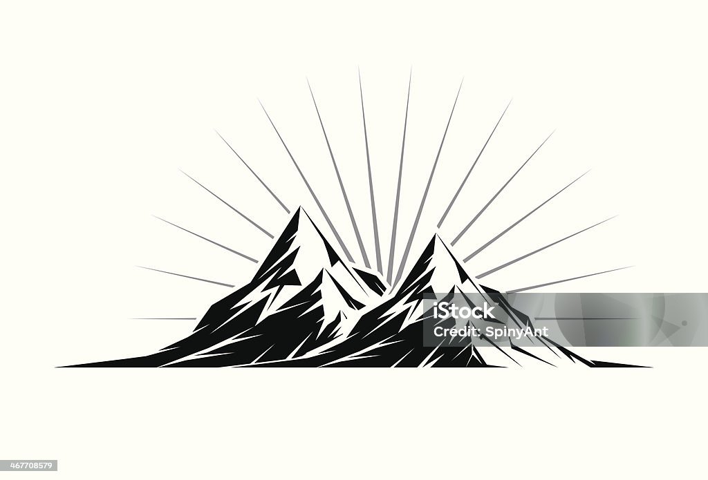 Montagnes avec lits jumeaux - clipart vectoriel de Mont Olympe grec libre de droits