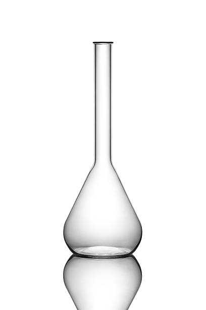 química frasco vazio - laboratory glassware beaker flask glass imagens e fotografias de stock