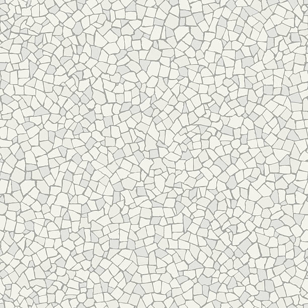 Broken tiles white pattern Broken tiles (trencadis) white seamless pattern mosaic stock illustrations