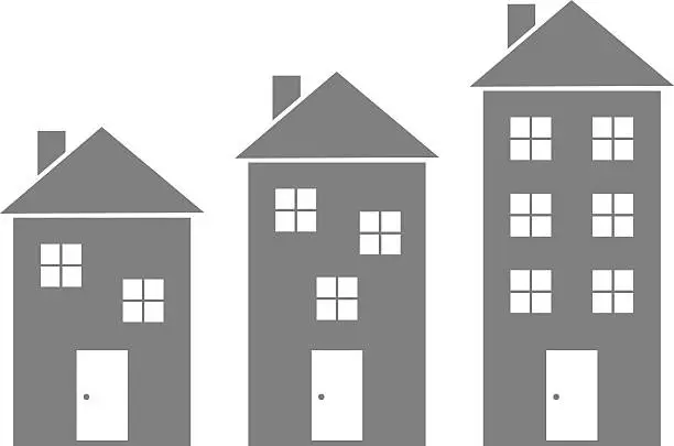 Vector illustration of Grey house icons