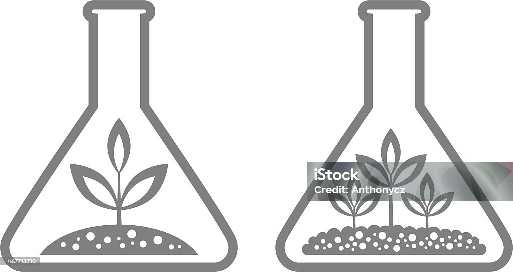 Plant in laboratory glass Plant in laboratory glass on white background 2015 stock vector