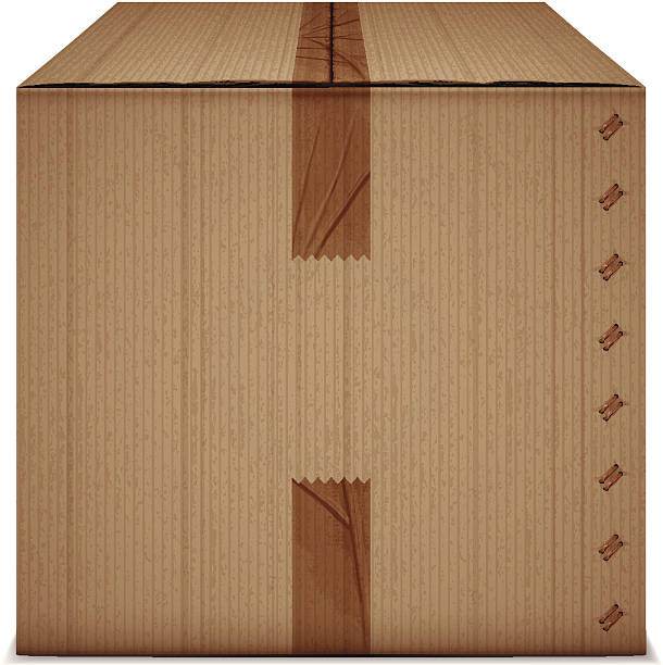 коробка с лентой - corrugated cardboard cardboard backgrounds material stock illustrations