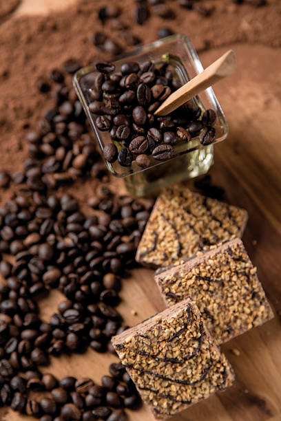 istock Dark concept with coffee on wooden table, organic 467714262