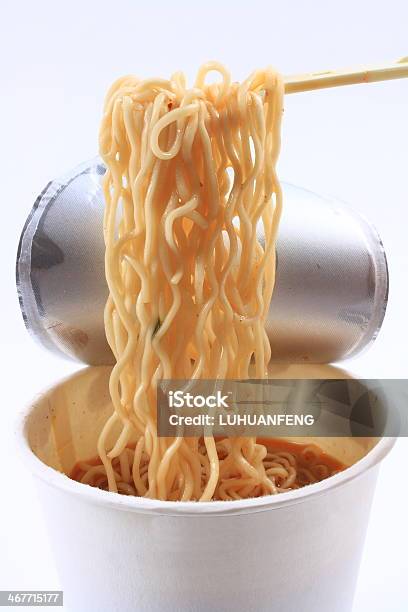 A Cooked Instant Cup Of Noodles Stock Photo - Download Image Now - Ramen Noodles, Urgency, Pasta