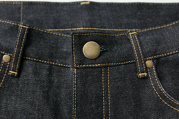 Selvedge denim jeans closeups stock photo