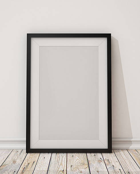 istock blank black picture frame on the wall and the floor 467721030
