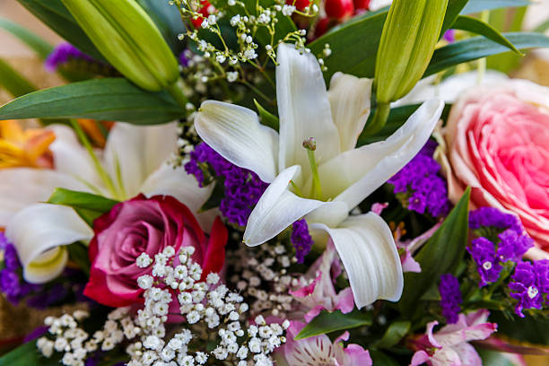 istock Bouquet of roses and lilies 467723618