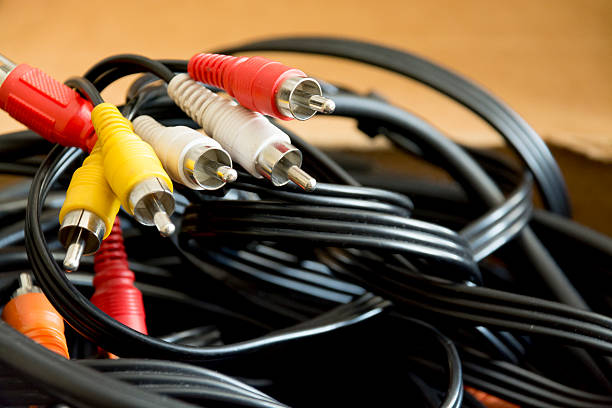 istock Audio and video cables with RCA connector 467726316