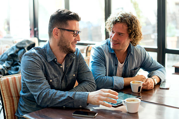 istock Couple talking to each other in a cafe 467728544
