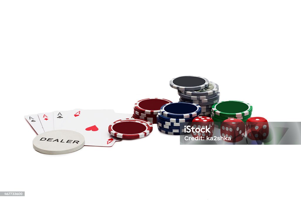 Playing cards and gambling chips 2015 Stock Photo